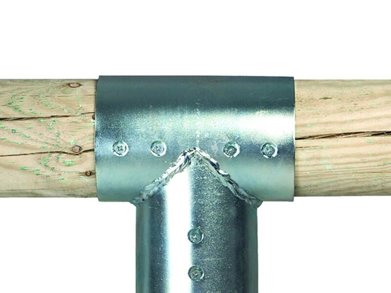 UNIÓN POSTES DE MADERA REDONDOS - Diámetro 10 cms - 3 DIRECCIONES