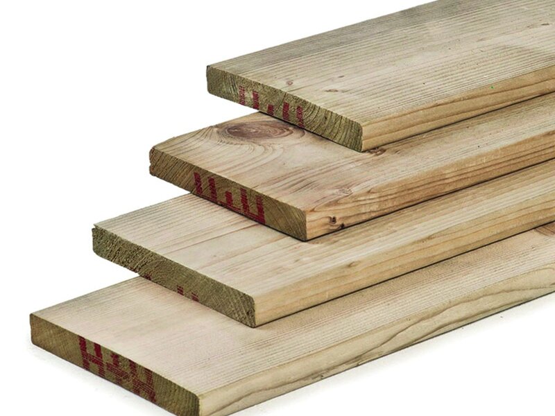 Tabla exterior pino tratado lisa deck - 1.9x14x240 cms