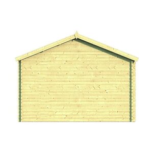 Casas de Madera Totana - Diáfana - 14 m2 - Modelo Kwaspa - Casa de madera porche adosado KWASPA - Dibujo pared ciega