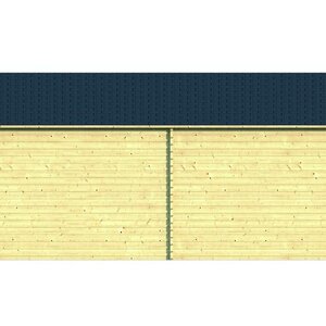 Casas de Madera Totana - Diáfana - 14 m2 - Modelo Kwaspa - Casa de madera porche adosado KWASPA - Dibujo pared trasera