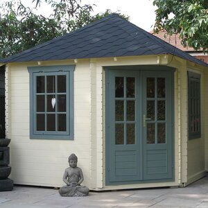 Casas de Madera Inca - Diáfana - 10 m2 - Modelo Nilsson - Caseta NILSSON Hobycasa lasur blanco