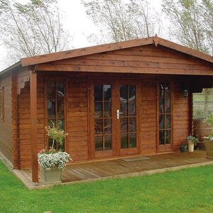 Casas de madera Tortosa - 23 m2 - Diáfana - Modelo Emiel - Casas de madera EMIEL - LASUR NOGAL