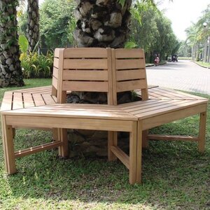BANCO CIRCULAR PARA ARBOL EN MADERA TROPICAL