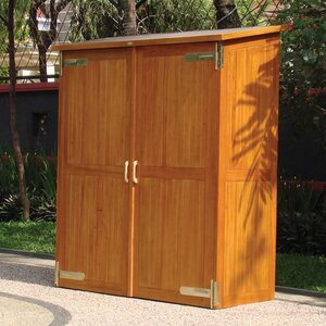 Armario exterior en madera tropical 145x65x173/185 cms - MONTEVIDEO - Armario exterior en madera tropical - MONTAJE CLIENTE 2