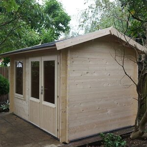 Casas de Madera Ondara - Diáfana - 8 m2 - Modelo Daisy - Caseta de madera DAISY - Detalle lateral
