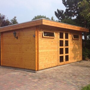 Casas de Madera Prefabricadas Irún - 13,4 m2 - Diáfana - Modelo Zutphen-Zerja - Casa de madera moderna -498x298 cms - 28 MM ZUTPHEN