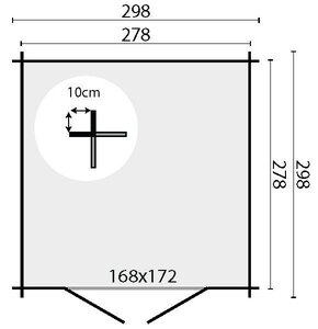 Casetas de Madera Baratas Noja - 300x300 cms - 28MM - Casetas de jardín NOJA - PLANO