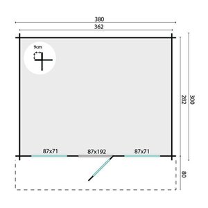 Casas de Madera Prefabricadas Fuengirola - 10 m2 - Diáfana - Modelo Mika - Casas de madera MIKA - PLANO