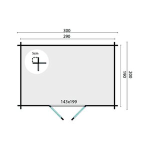 Casas de Madera Basauri - Diáfana - 6 m2 - Modelo Minimodern - Caseta MINIMODERN - PLANO