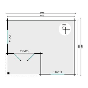 Casas de Madera Cazorla - Diáfana - 17 m2 - Modelo Johan - Casas de madera JOHAN plano interior