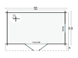 Casas de Madera Moncófar - Diáfana - 10 m2 - Modelo Dyre - Casetas de madera DYRE - HOBYCASA planos