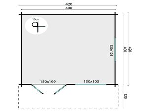 Casas de Madera Cieza - 16 m2 - Diáfana - Modelo Inge - Cabaña madera INGE - HOBYCASA planos