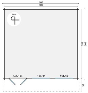 Casas de Madera Prefabricadas Tenerife-Helle - 33 m2 - Diáfana - Casas de madera Tenerife diáfana  - Hobycasa plano