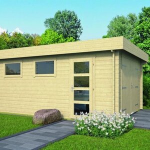 Garaje de Madera Moderno Marketa - Diáfano - 18 m2 - Garaje de madera MARKETTA - HOBYCASA