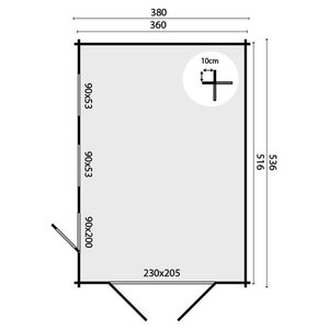Garaje de Madera Moderno Marketa - Diáfano - 18 m2 - Garaje de madera MARKETTA - PLANO