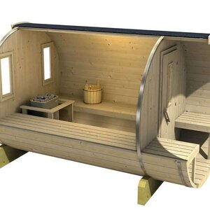 Sauna Barril de Abeto - 205 diámetro - 300 cms de largo - SAUNA BARRIL DE ABETO DE DIAMETRO 205 Y 300 CMS DE LARGO - VISTA INTERIOR