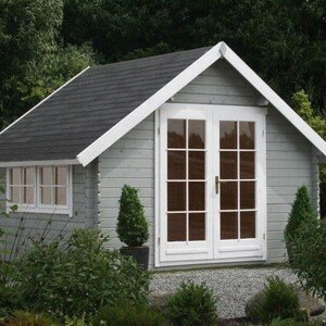 Casas de Madera Prefabricadas Jaén - Diáfana - 9 m2 - Modelo Skov - Caseta Jardin SKOV - LASUR AZUL