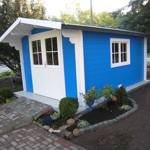 Casas de Madera Pamplona - 11 m2 - Diáfana - Caseta de madera PAMPLONA AZUL
