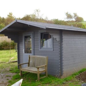 Casas de Madera Roquetas - Diáfana - 9 m2 - Modelo Riho - Caseta de madera RIHO - LASUR GRIS