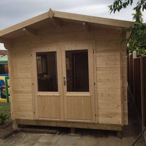 Casas de Madera Prefabricadas Montoro - Diáfana - 16 m2 - Modelo Rick - Caseta RICK vista frontal - HOBYCASA