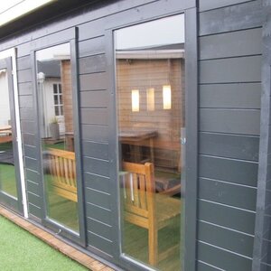Casas de Madera Elche - 18 m2 - Diáfana - Modelo Annabel - Casas de madera ANNABEL - HOBYCASA - gris