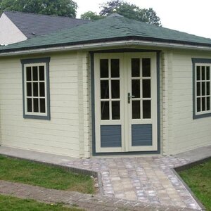 Casas de Madera Prefabricadas Villena - Diáfana - 13 m2 - Modelo Lotte - Caseta LOTTE - Lasur blanco