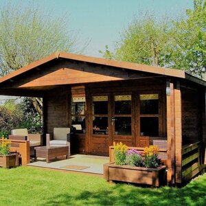 Casas de Madera Lepe - Diáfana - 22 m2 - Modelo Nottingham - Bungalow NOTTINGHAM - LASUR NOGAL