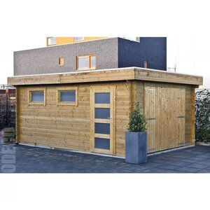 Garaje de Madera Moderno Marketa - Diáfano - 18 m2 - Garaje de madera MARKETTA - MONTAJE CLIENTE
