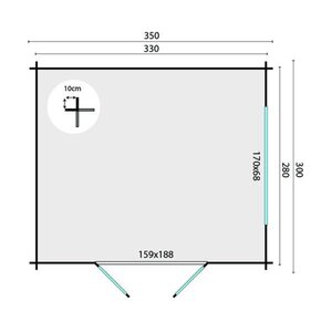Casas de Madera Prefabricadas Jaén - Diáfana - 9 m2 - Modelo Skov -  Caseta Jardin SKOV - PLANO