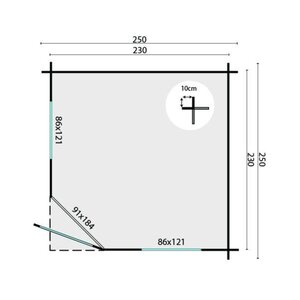 Casas de Madera Alcira - Diáfana - 5 m2 - Modelo Jos - Caseta de madera JOS - PLANO