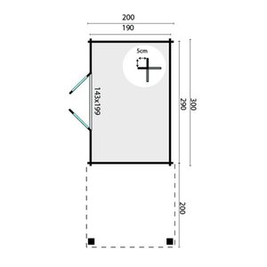 Casas de Madera Burjasot - Diáfana - 6 m2 - Modelo Middelmodern - Casas de madera MIDDELMODERN - plano