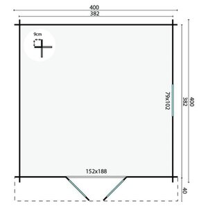 Casas de Madera Lugo - Diáfana - 15 m2 - Modelo Gunda - Caseta de madera GUNDA - HOBYCASA planos