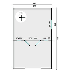 Casas de Madera Andújar - Diáfana - 11 m2 - Modelo Sanstrov - Caseta SANSTROV - Hobycasa plano