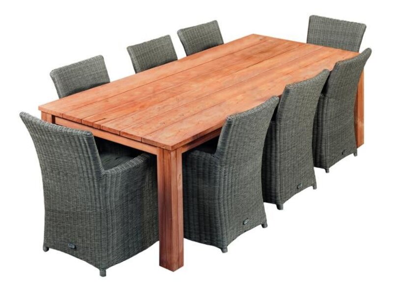 MESA DE JARDÍN DE TEKA RÚSTICA MEDIDAS 180x90 CMS