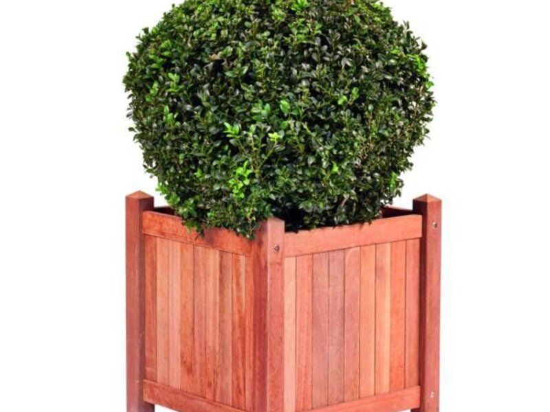 JARDINERA DE TECA  DE 45X45 CMS