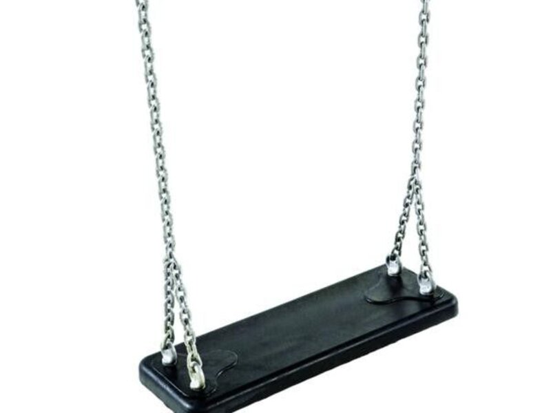 ASIENTO DE GOMA NEGRO CON CADENAS, ANTIDESLIZANTE