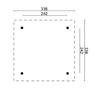 Cenador Tourist de madera tratada - Medidas 340x340 cms - CENADOR TOURIST - PLANO
