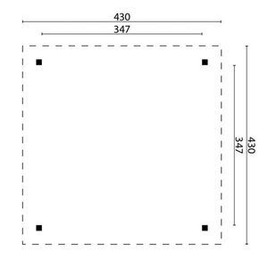 Cenador Classico de madera tratada - Medidas 430x430 cms - CENADOR CLASSICO - PLANO