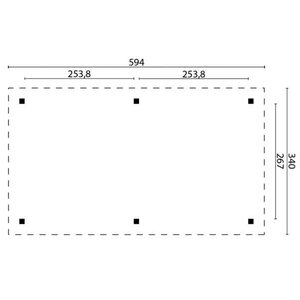 Cenadores de Madera tratada Superior - Medidas 590x340 cms - Cenador Superior con Tegola negra - PLANO