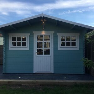 Casas de Madera Prefabricadas Fuengirola - 10 m2 - Diáfana - Modelo Mika - Casas de madera MIKA - AZUL