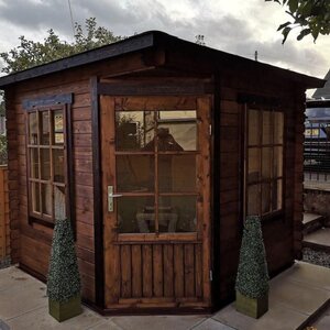 Casas de Madera Alcira - Diáfana - 5 m2 - Modelo Jos - Caseta de madera JOS - nogal