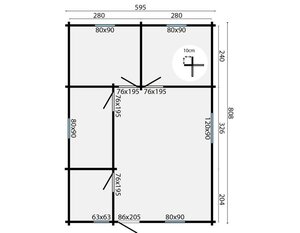 Casas de Madera Prefabricadas Málaga - 3 dormitorios - 48 m2 - CASAS PREFABRICADAS MALAGA 45MM - PLANO