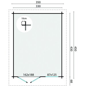Casas de Madera Prefabricadas Sabadell - 14 m2 - Diáfana - Modelo Alex - Casa de madera moderna 350X450- 40MM ALEX