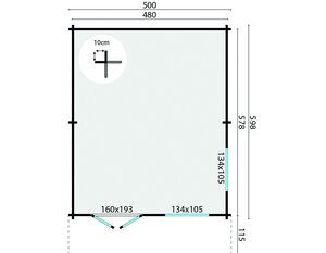 Casas Prefabricadas de Madera Vizcaya - Diáfana - 26 m2 - Modelo Niedersachsen - Casas de Madera Vizcaya - PLANO
