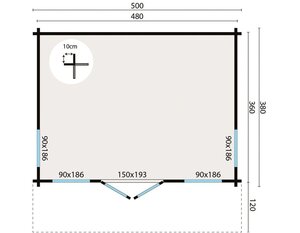 Casas de Madera Lejona - Diáfana - 16 m2 - Modelo Mia - Casas de madera MIA  PLANOS