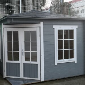 Casas de Madera Prefabricadas Olot - Diáfana - 7 m2 - Modelo Emma - Caseta EMMA - HOBYCASA gris
