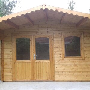 Casas de Madera Prefabricadas Marbella - 11 m2  más terraza- Diáfana - Modelo Sauerland 1 - Caseta de madera SAUERLAND 1- HOBYCASA roble