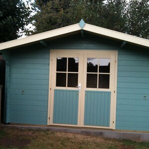 Casas de Madera Prefabricadas Modelo Murcia - Diáfana - 10 m2 - Casas de madera MURCIA  color azul- HOBYCASA