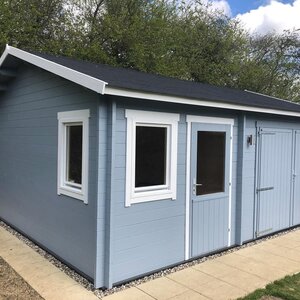 Almacén de madera Moa - Diáfano - 16 m2 - Garaje MOA - HOBYCASA azul