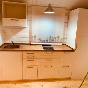 Casas Prefabricadas de Madera Chiclana - 2 dormitorios- 70 MM - 45 m2 - Modelo Kay - Cabaña de madera KAY - INTERIOR COCINA